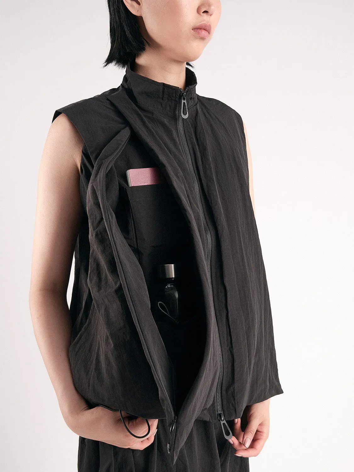 côte&ciel Arc Gilet vest sort polyamid S-XL