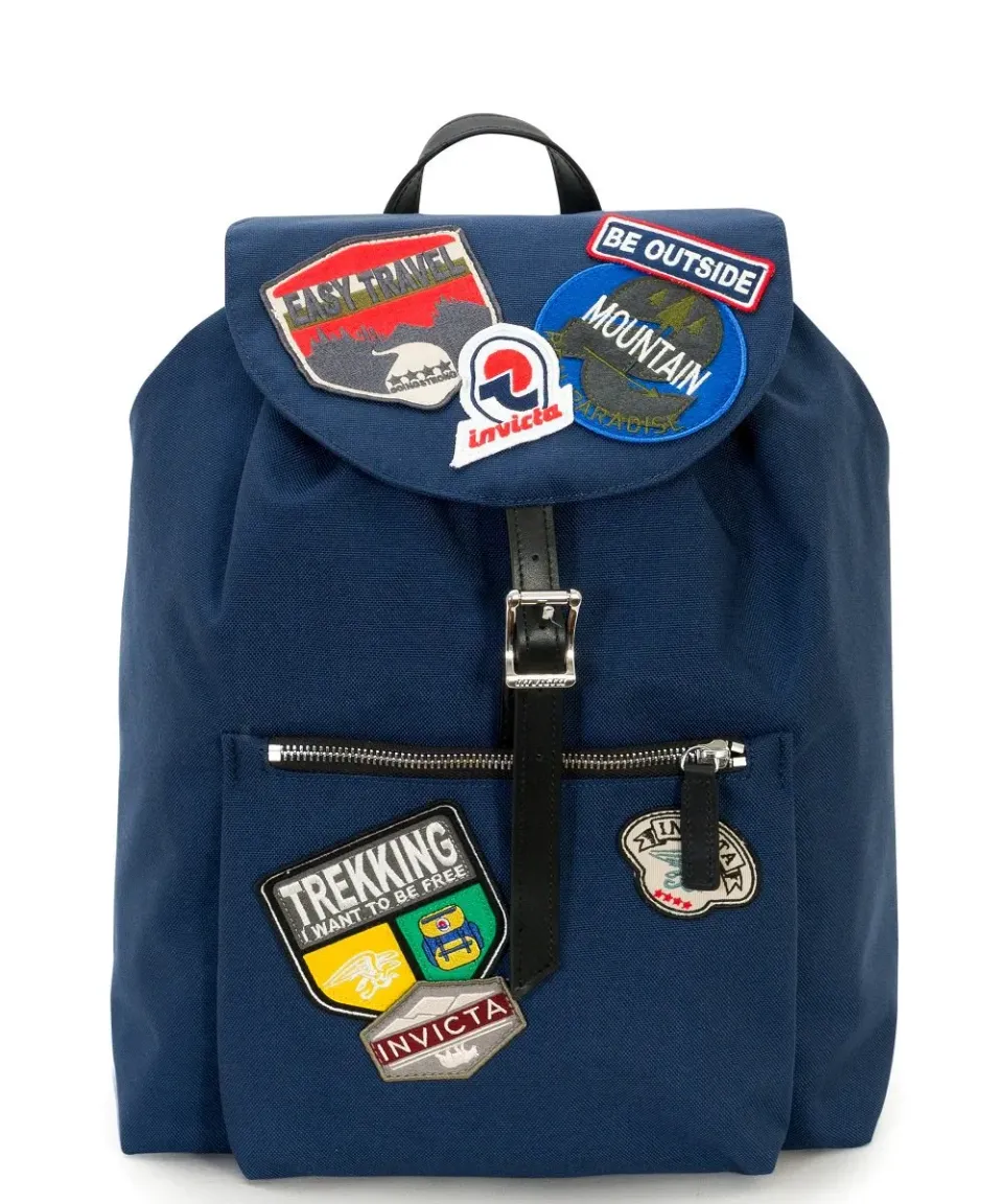 Invicta Alpino Heritage Patch rygsæk blå genbrug