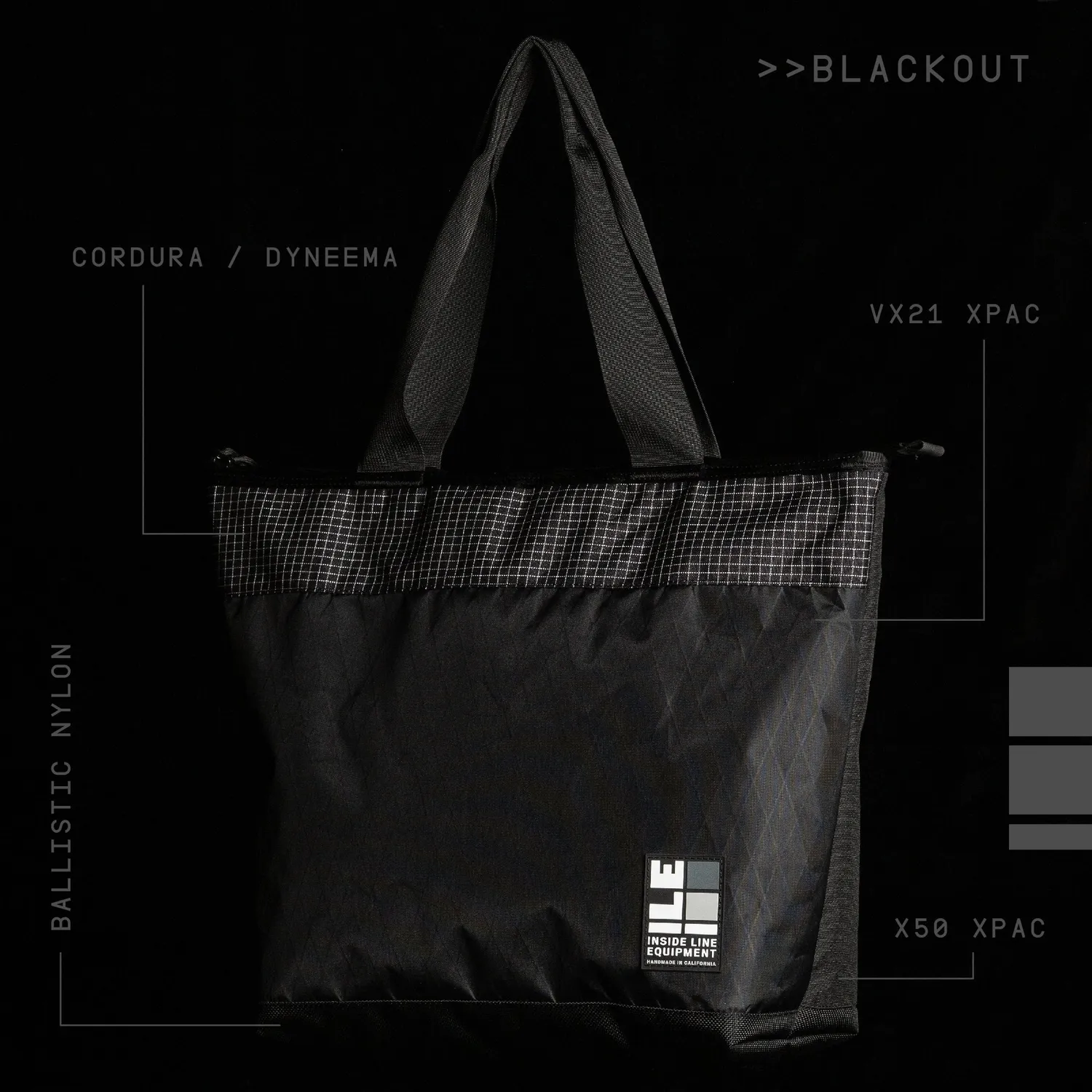 Inside Line Equipment Minimal Tote mulepose Blackout patchwork