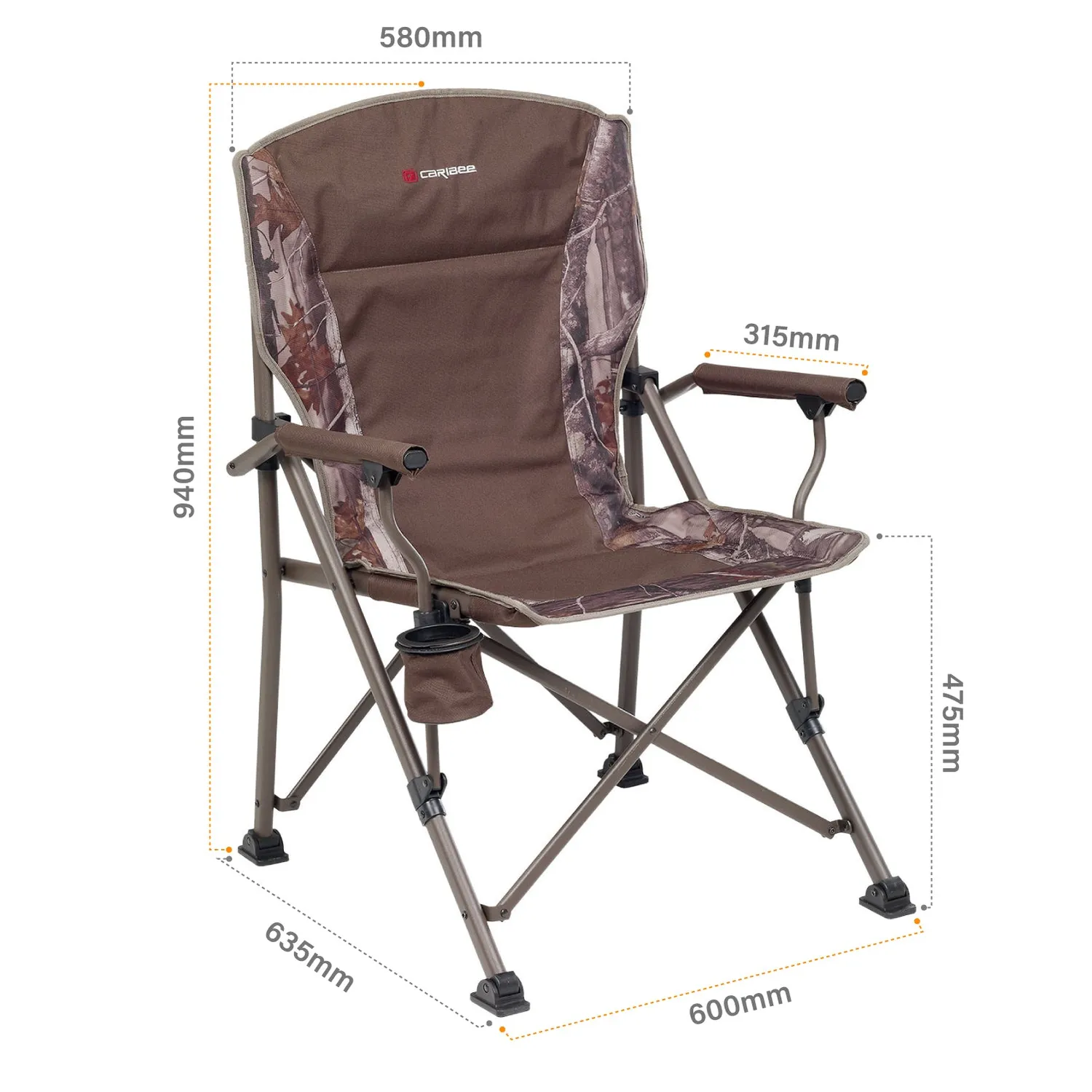 Caribee Kodiak Jumbo campingstol 150 kg foldbar
