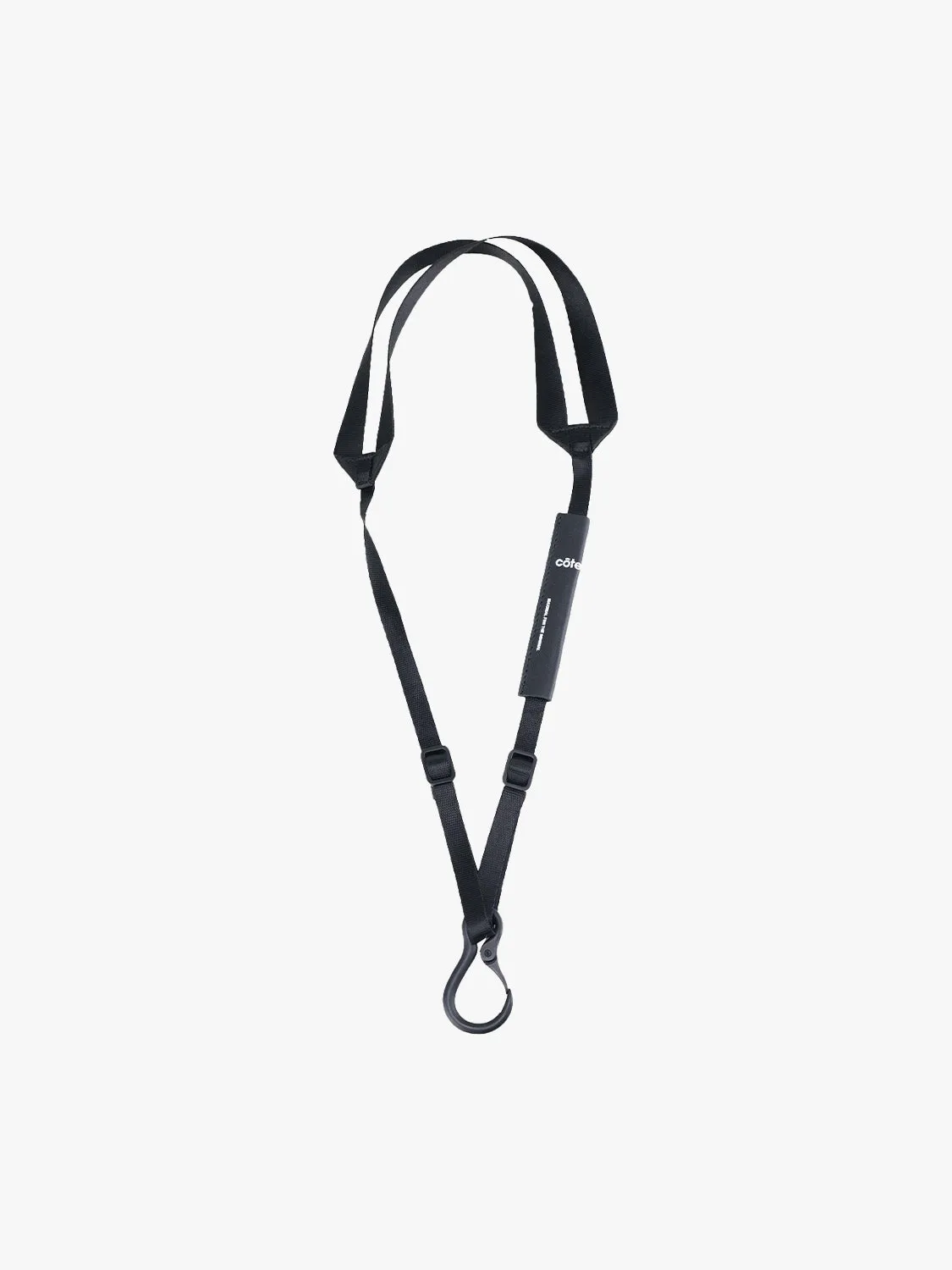 côte&ciel Lanyard nøglesnor sort med karabin