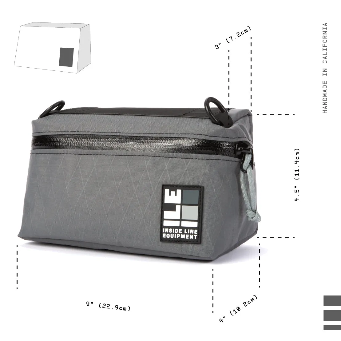 Inside Line Equipment Pilot Bar Bag styr taske 2,6L sort