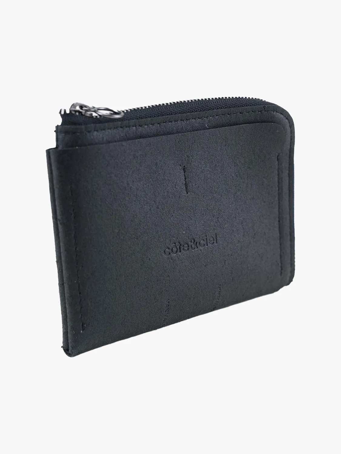 côte&ciel Zippered Wallet L pung sort genbrugslæder