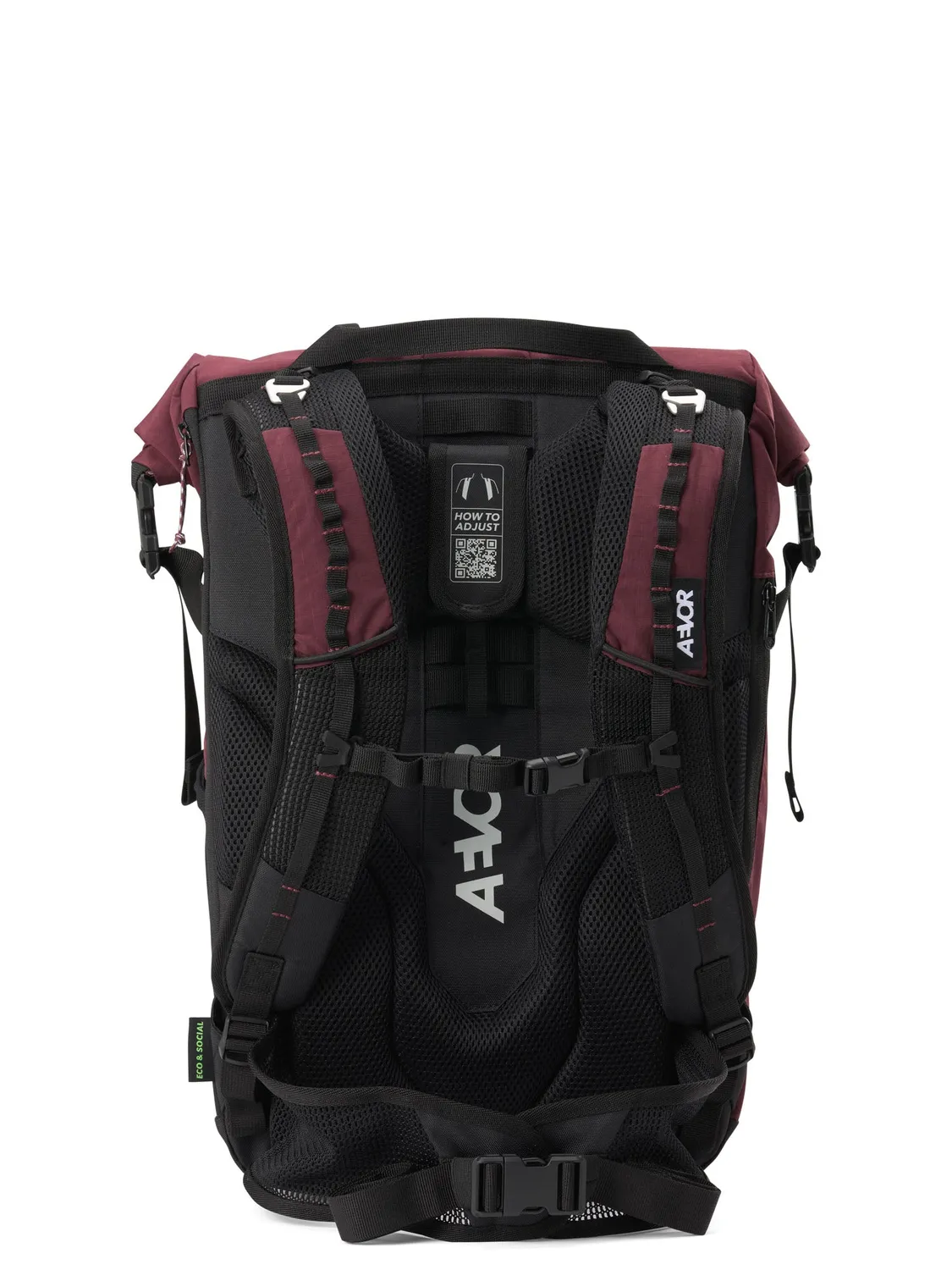 Aevor Active Pack rygsæk bordeaux med regnslag