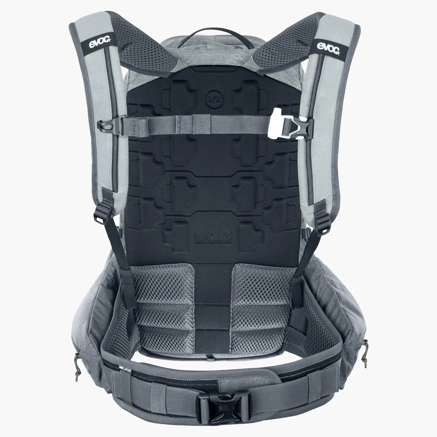 Evoc Trail Pro 26 rygsæk stone-carbon grey protektor