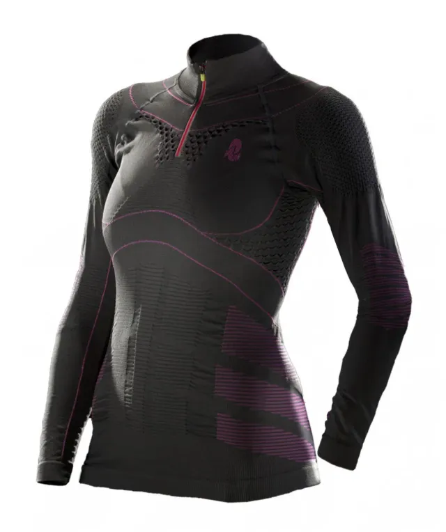 Invicta Performance mock neck sportstrøje dame sort langærmet