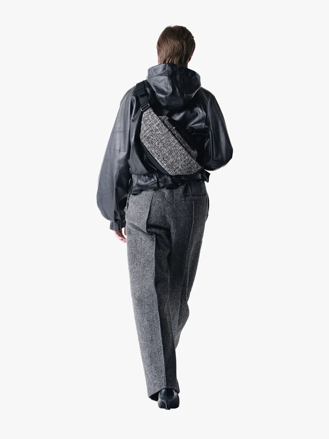 côte&ciel Isarau S Tweed crossbody Black Cream 4L