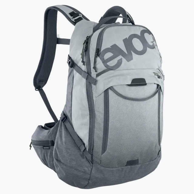 Evoc Trail Pro 26 rygsæk stone-carbon grey protektor