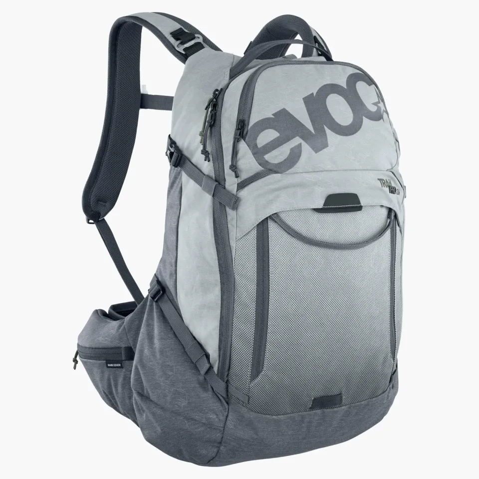 Evoc Trail Pro 26 rygsæk stone-carbon grey protektor