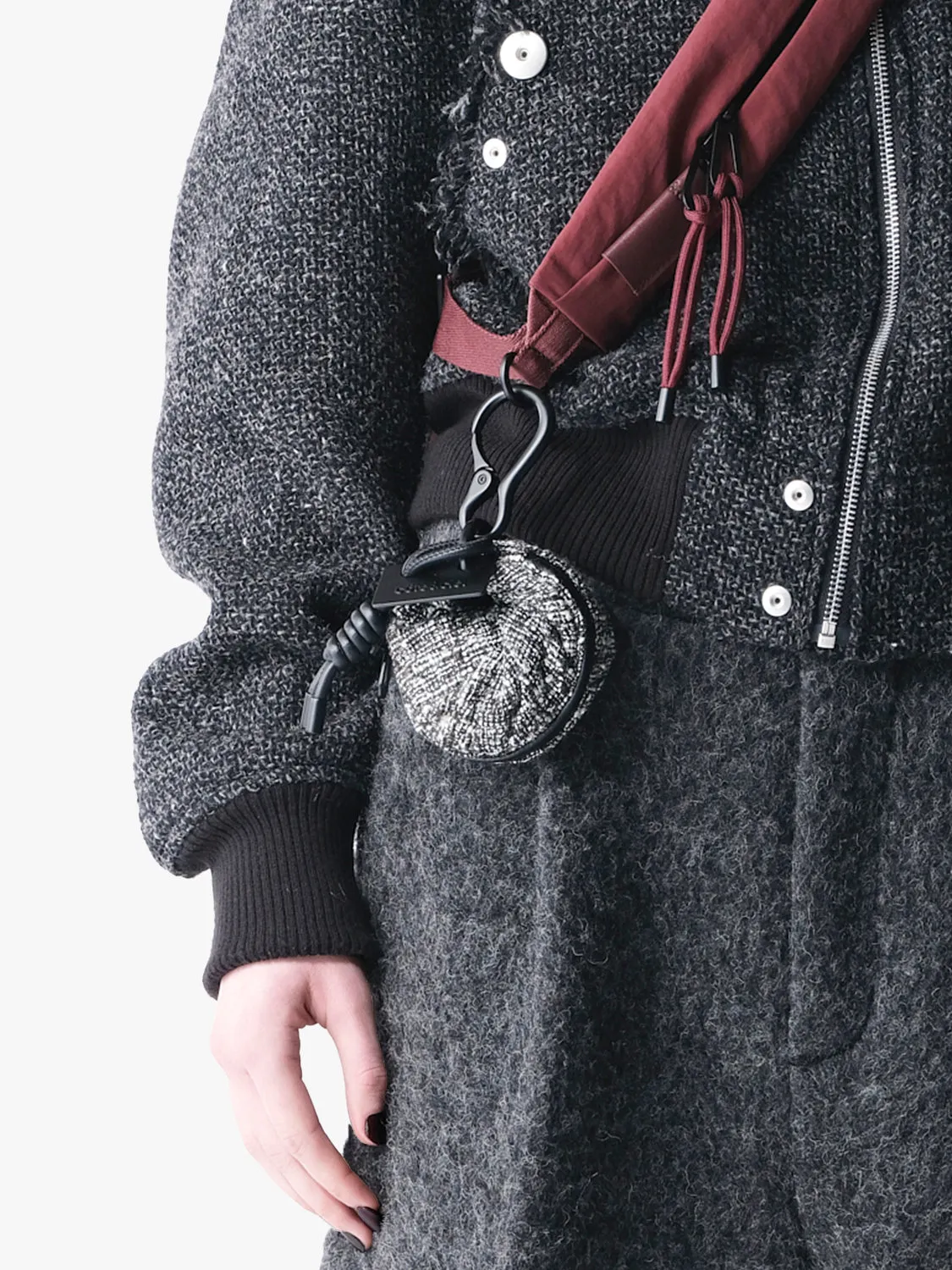 côte&ciel Aóos Nano etui tweed sort-cream