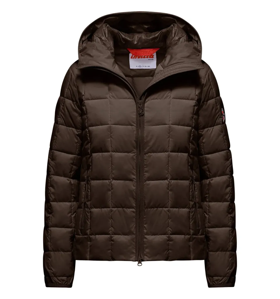 Invicta quiltet damejakke med hætte vandafvisende