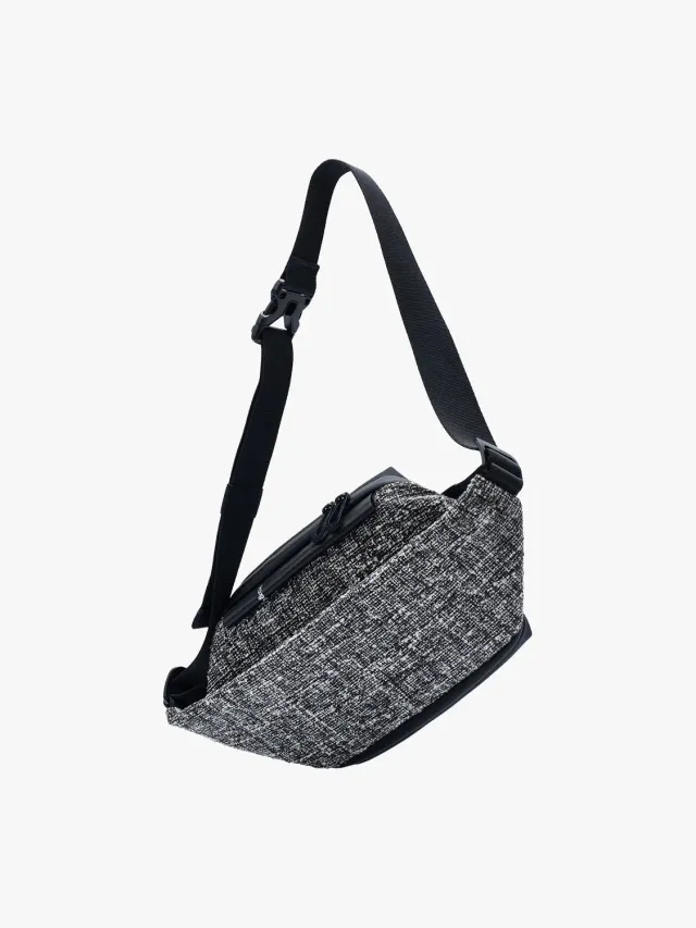 côte&ciel Isarau S Tweed crossbody Black Cream 4L