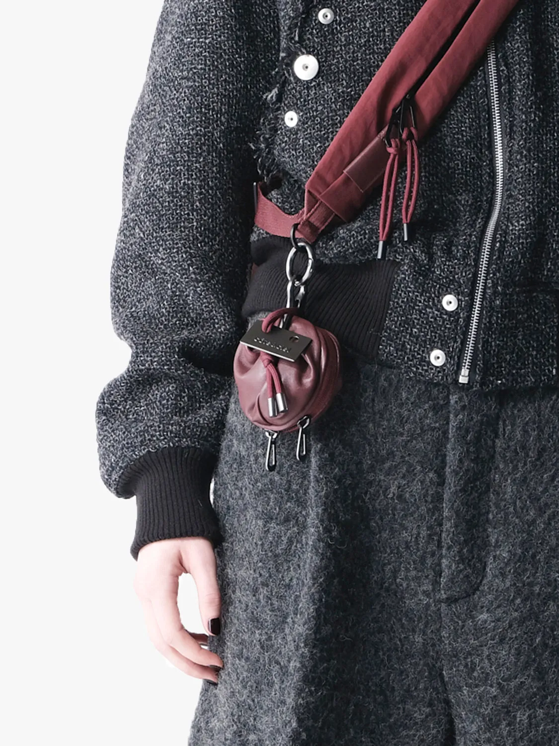 côte&ciel Aóos Nano Alias pouch burgundy læder