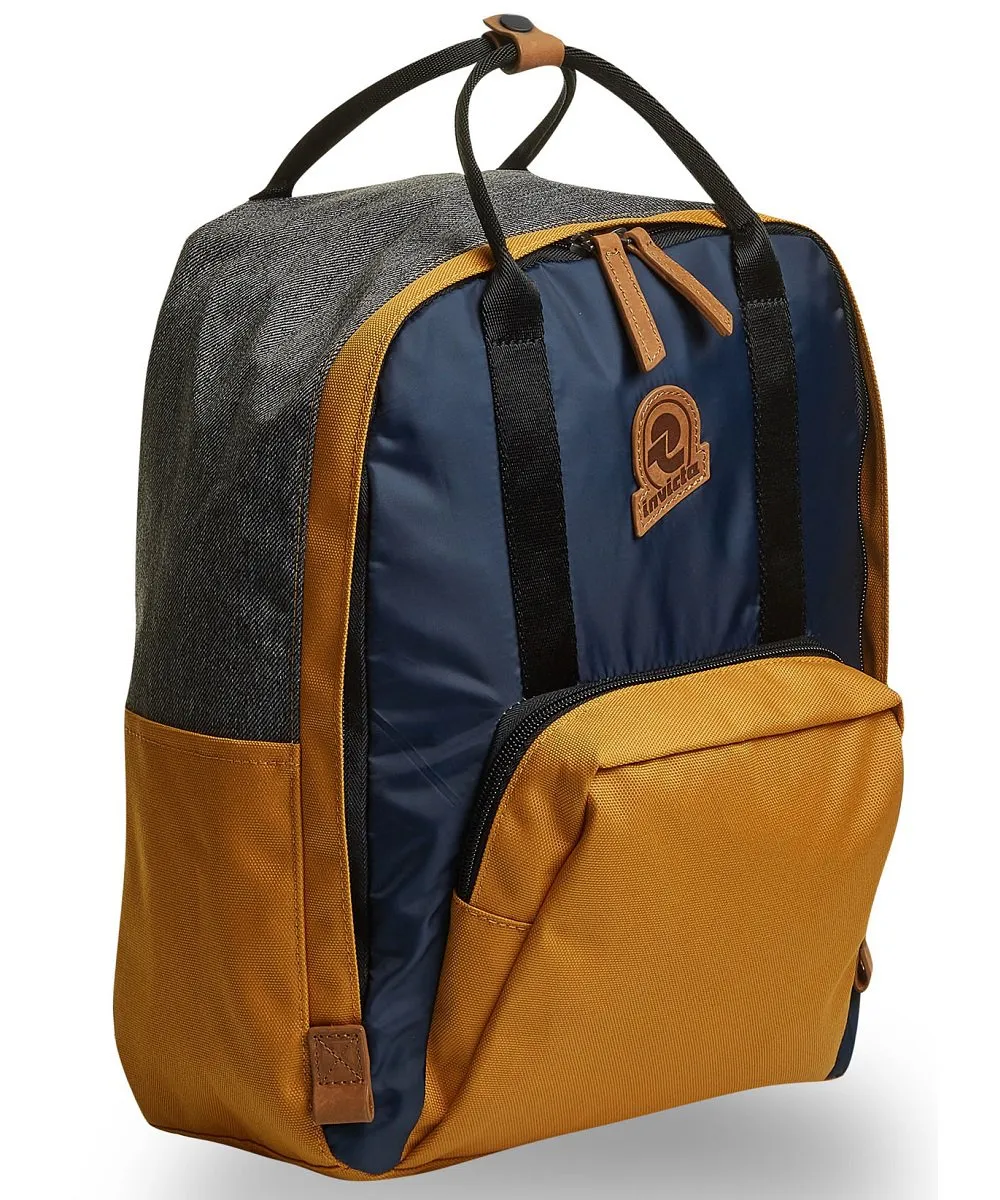 Invicta Shylla Color rygsæk gul-blå laptoprum kontrast