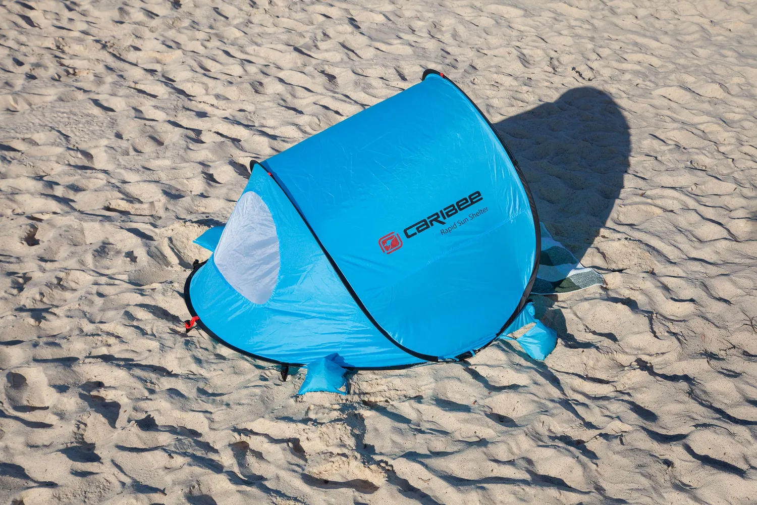 Caribee Rapid pop-up strandtelt blå UPF50+ 2 pers