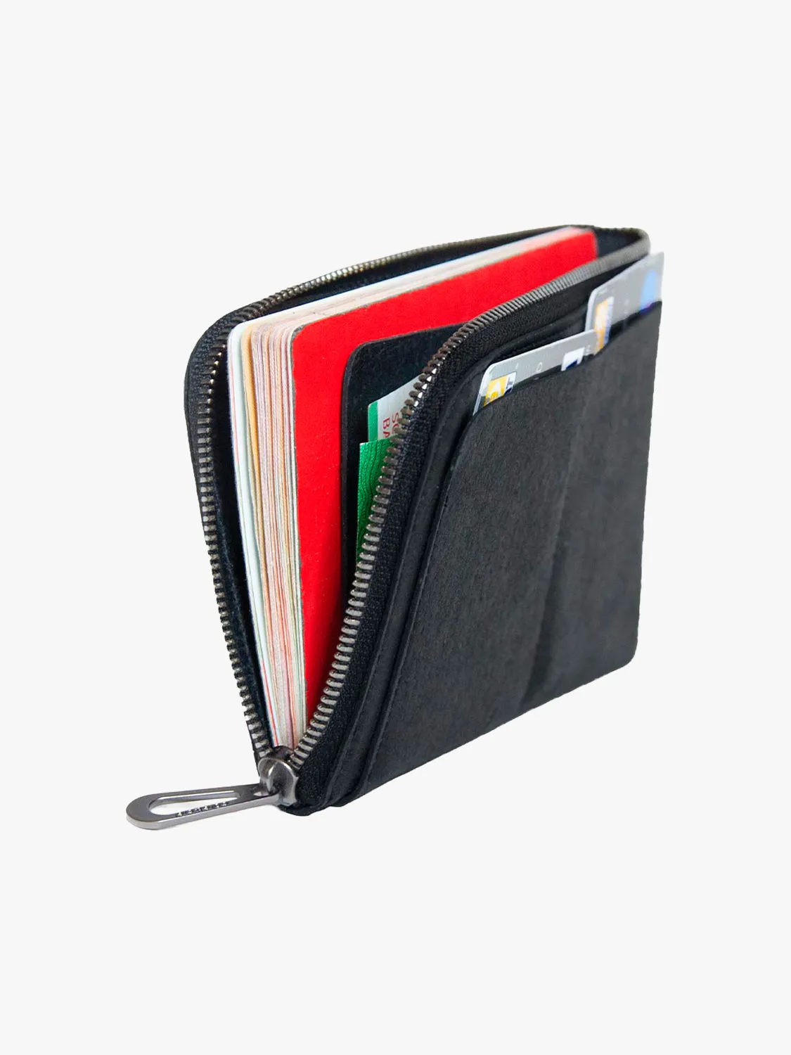 côte&ciel Zippered Wallet L pung sort genbrugslæder