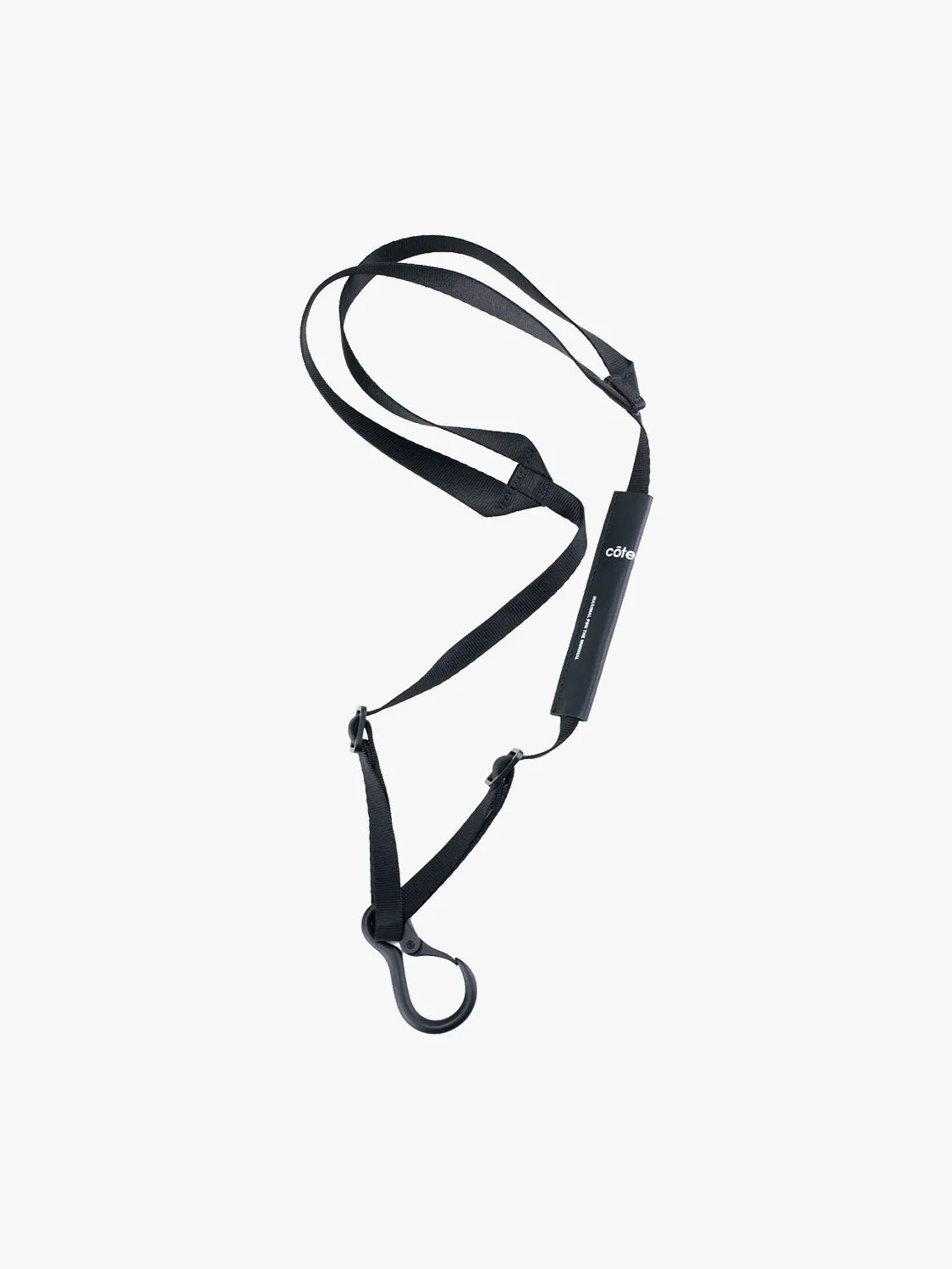 côte&ciel Lanyard nøglesnor sort med karabin