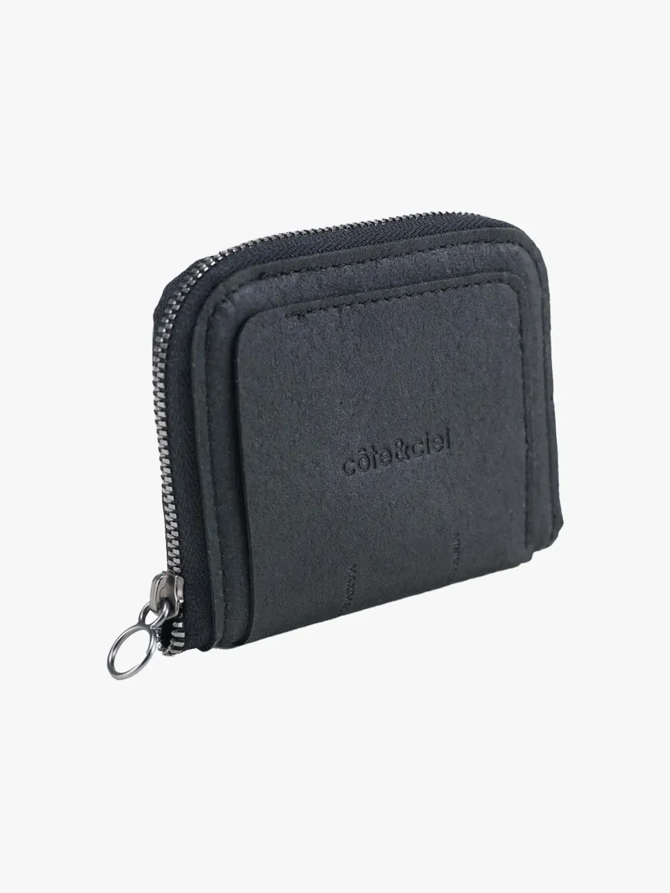 côte&ciel Zippered Wallet M pung sort genbrugslæder