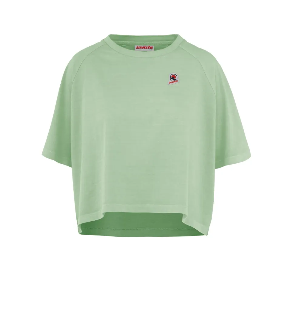 Invicta cropped T-shirt dame i bomuld faded
