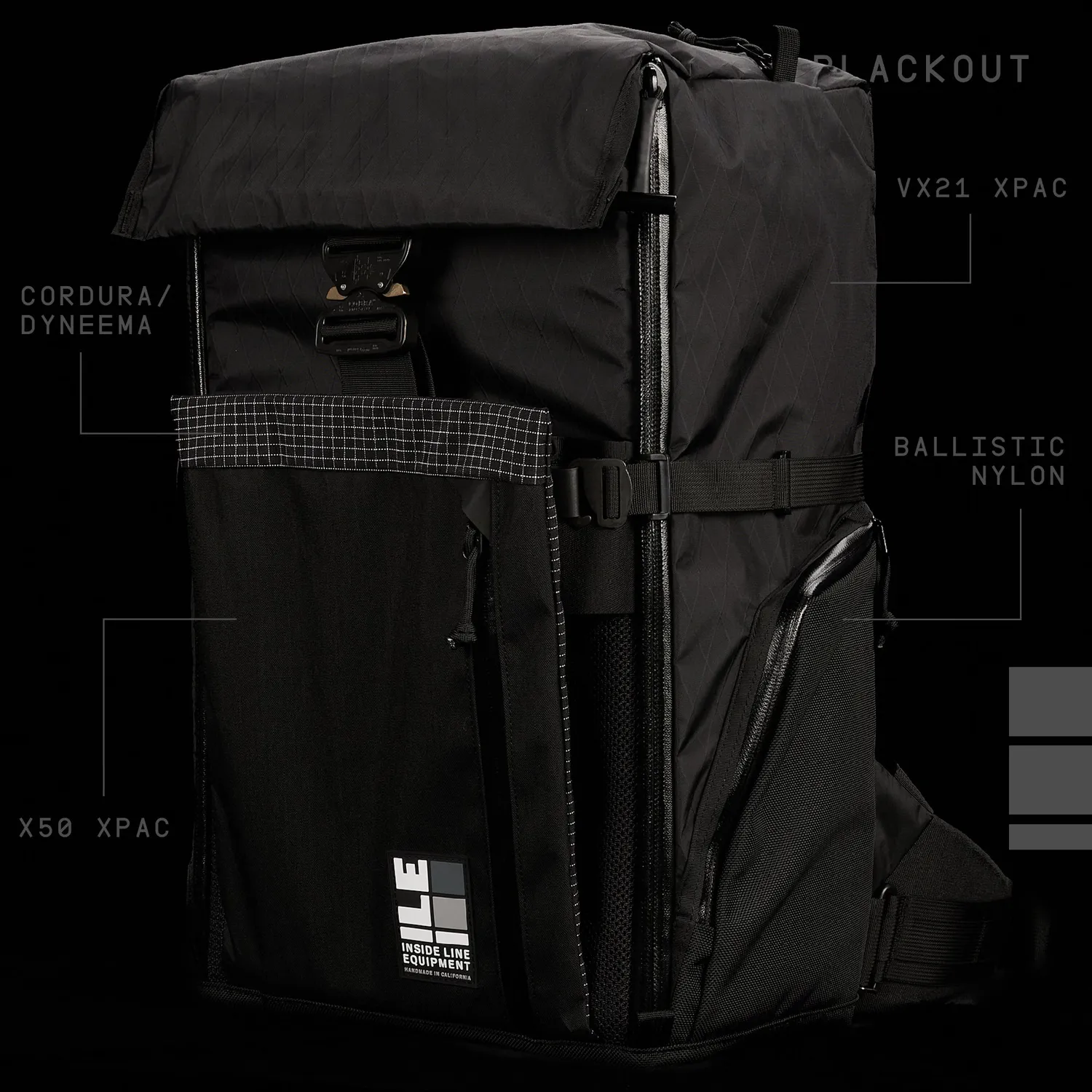 Inside Line Equipment Travel Pack rejserygsæk Blackout