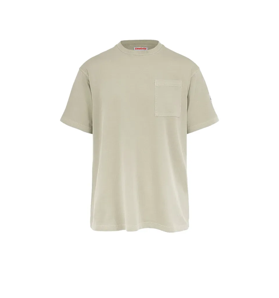 Invicta brystlomme t-shirt økologisk bomuld faded