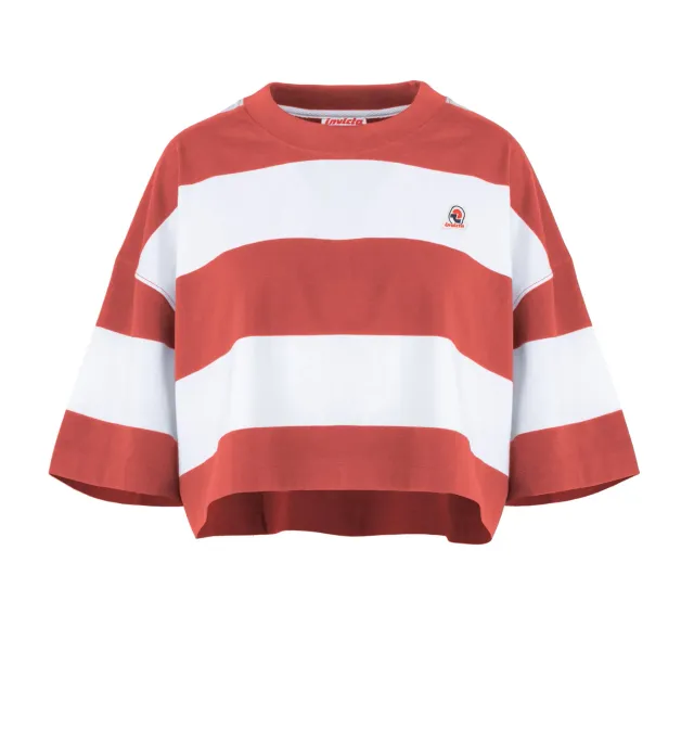 Invicta Cropped T-shirt 40 stribet bomuld