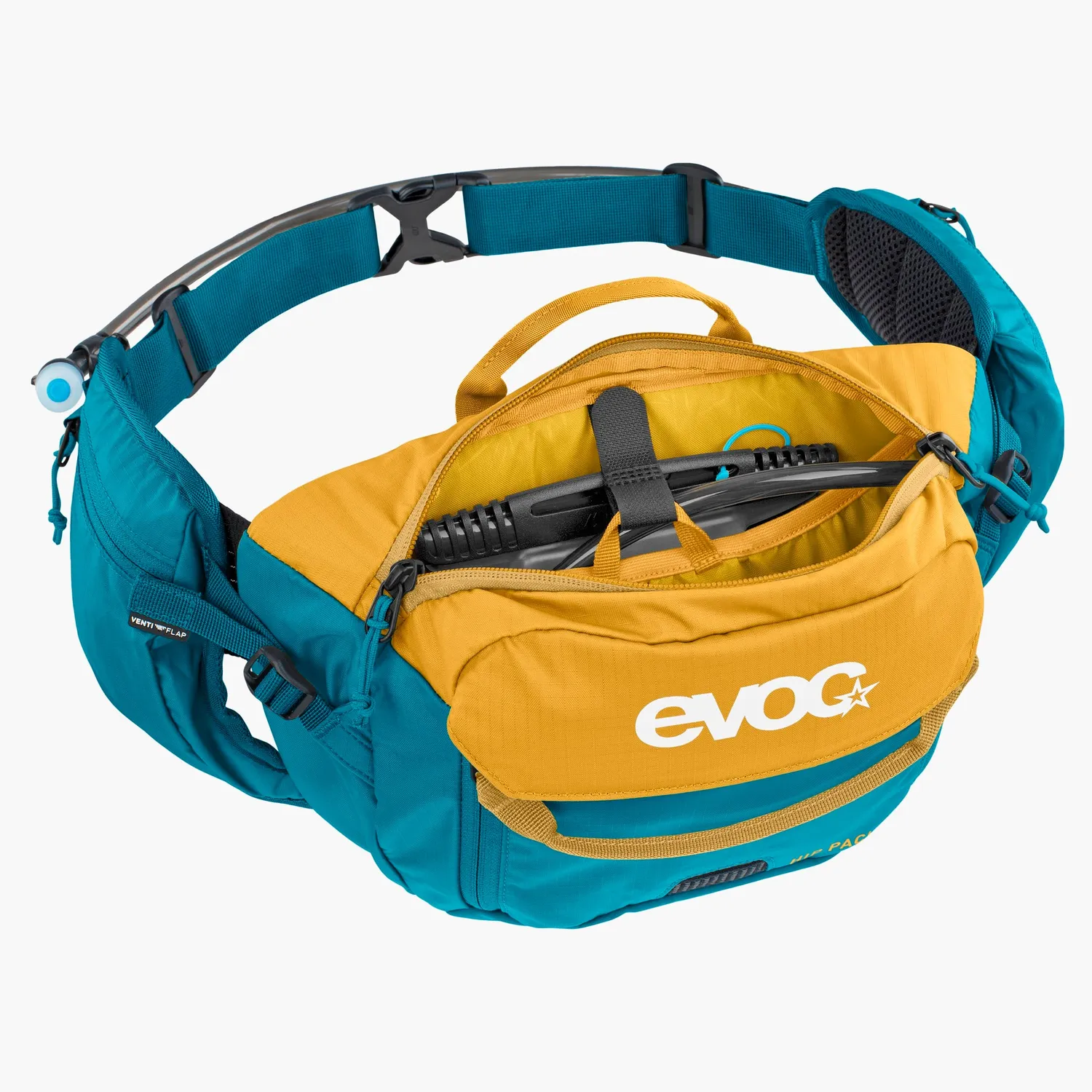 Evoc Hip Pack 3 hoftetaske 3 liter loam-ocean med 1,5 L dunk