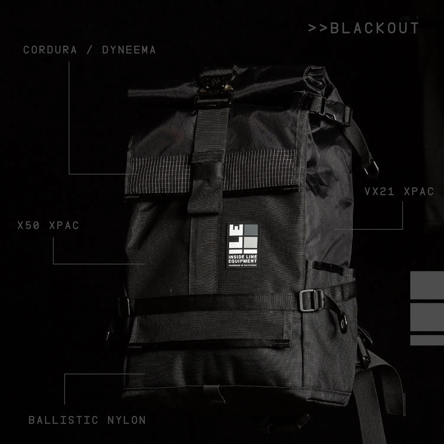 Inside Line Equipment Default Blackout Patchwork rygsæk