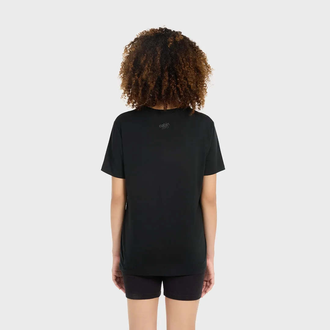 Cabin Zero Ultralight Travel T-shirt sort merino lugtfri