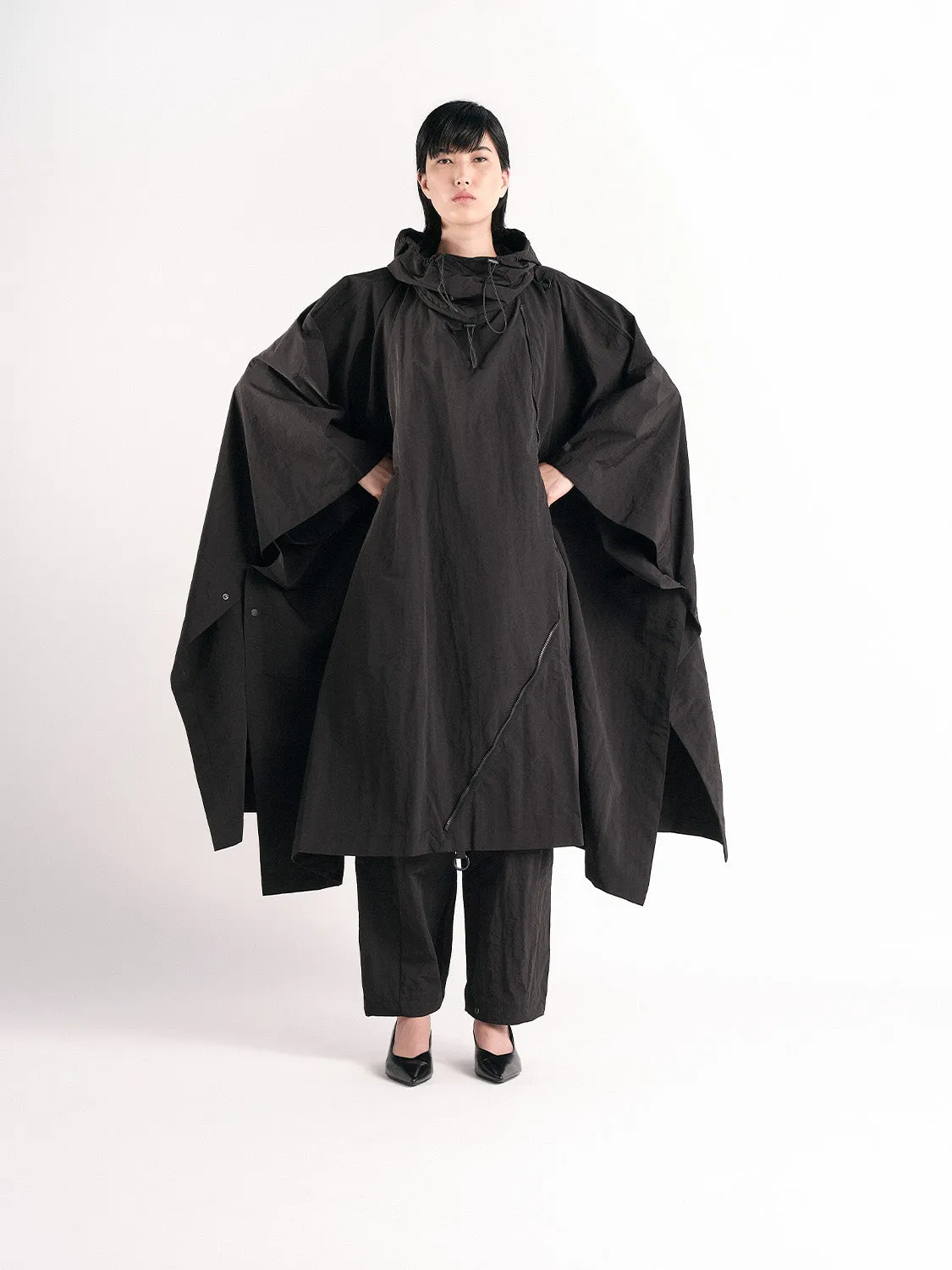 côte&ciel Vertex poncho sort polyamid one size