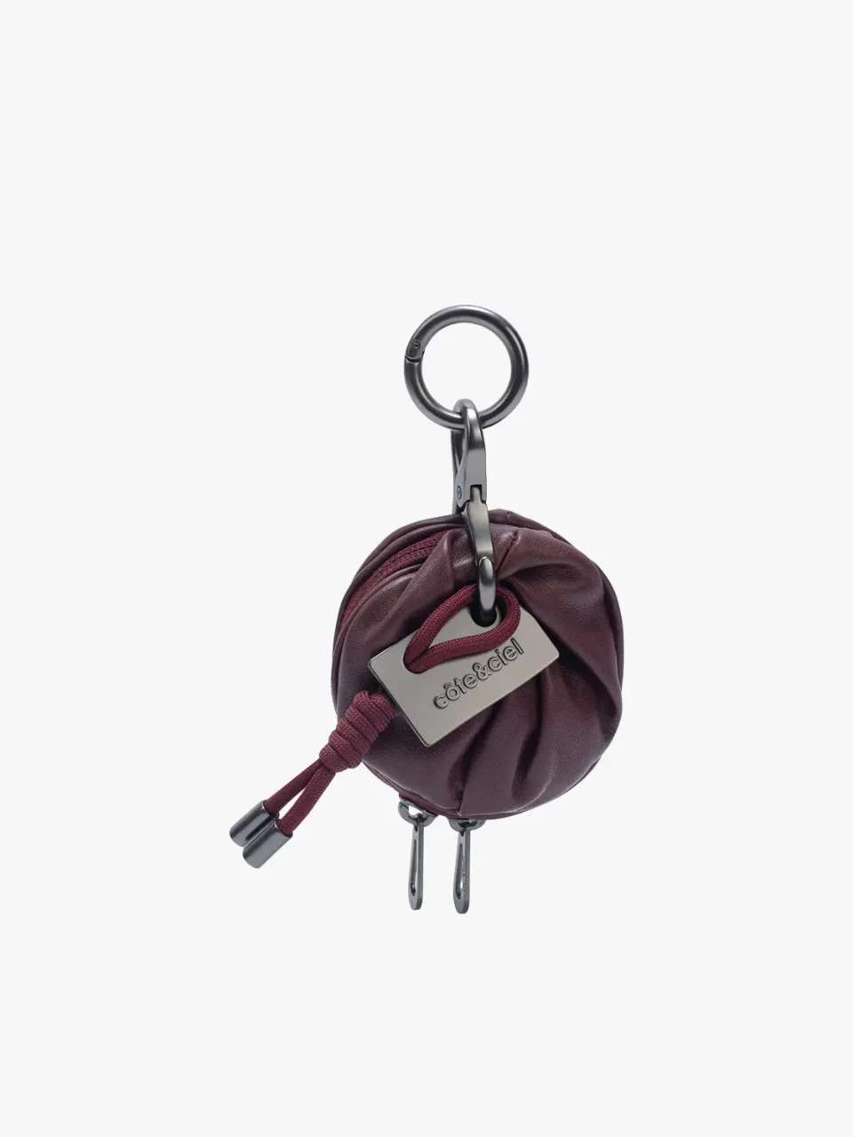 côte&ciel Aóos Nano Alias pouch burgundy læder