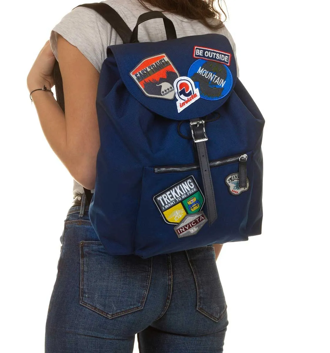 Invicta Alpino Heritage Patch rygsæk blå genbrug