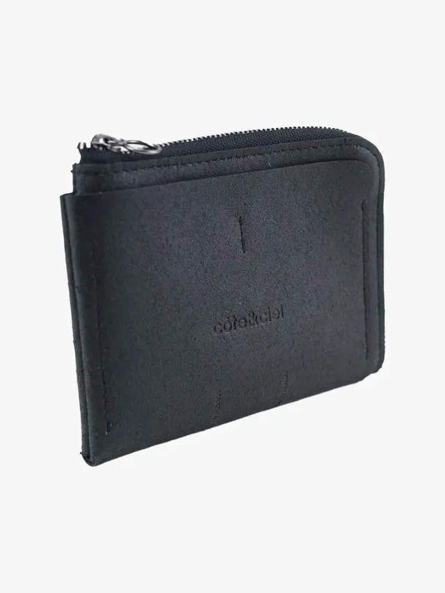 côte&ciel Zippered Wallet L pung recycled læder black