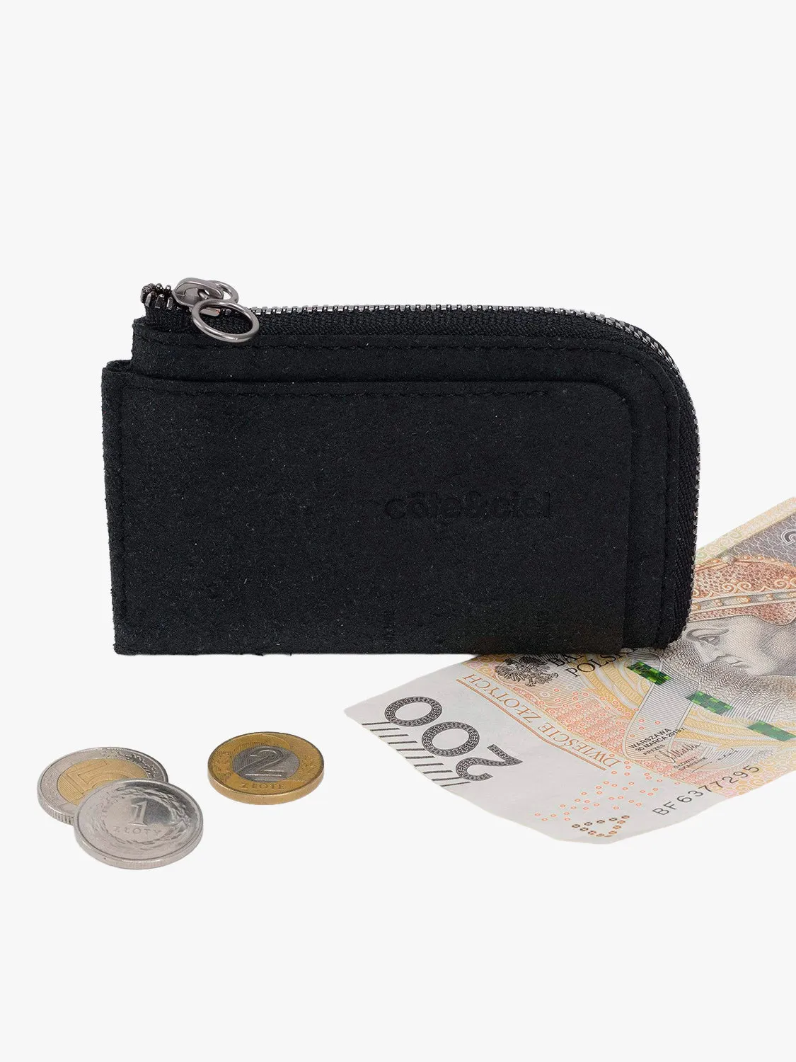 côte&ciel Zippered Wallet pung genbrugslæder sort