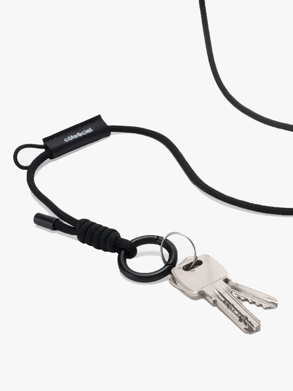 côte&ciel LetGo Cord nøglesnor sort med krog