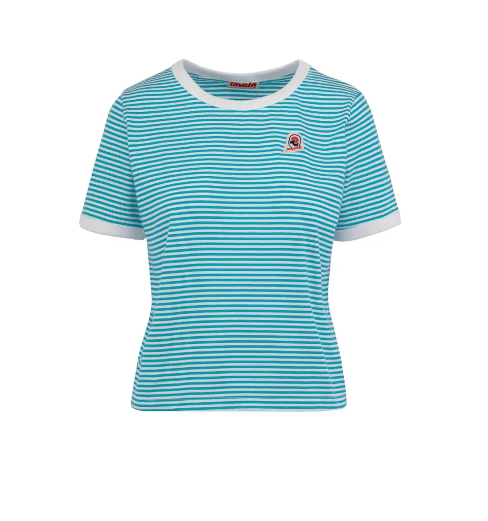 Invicta stribet T-shirt dame organisk bomuld
