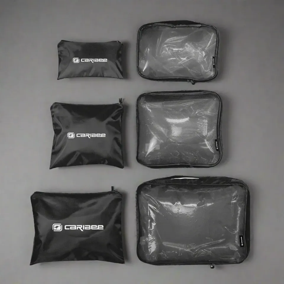 Caribee Deluxe 6 stk pakketerninger sæt sort letvægt