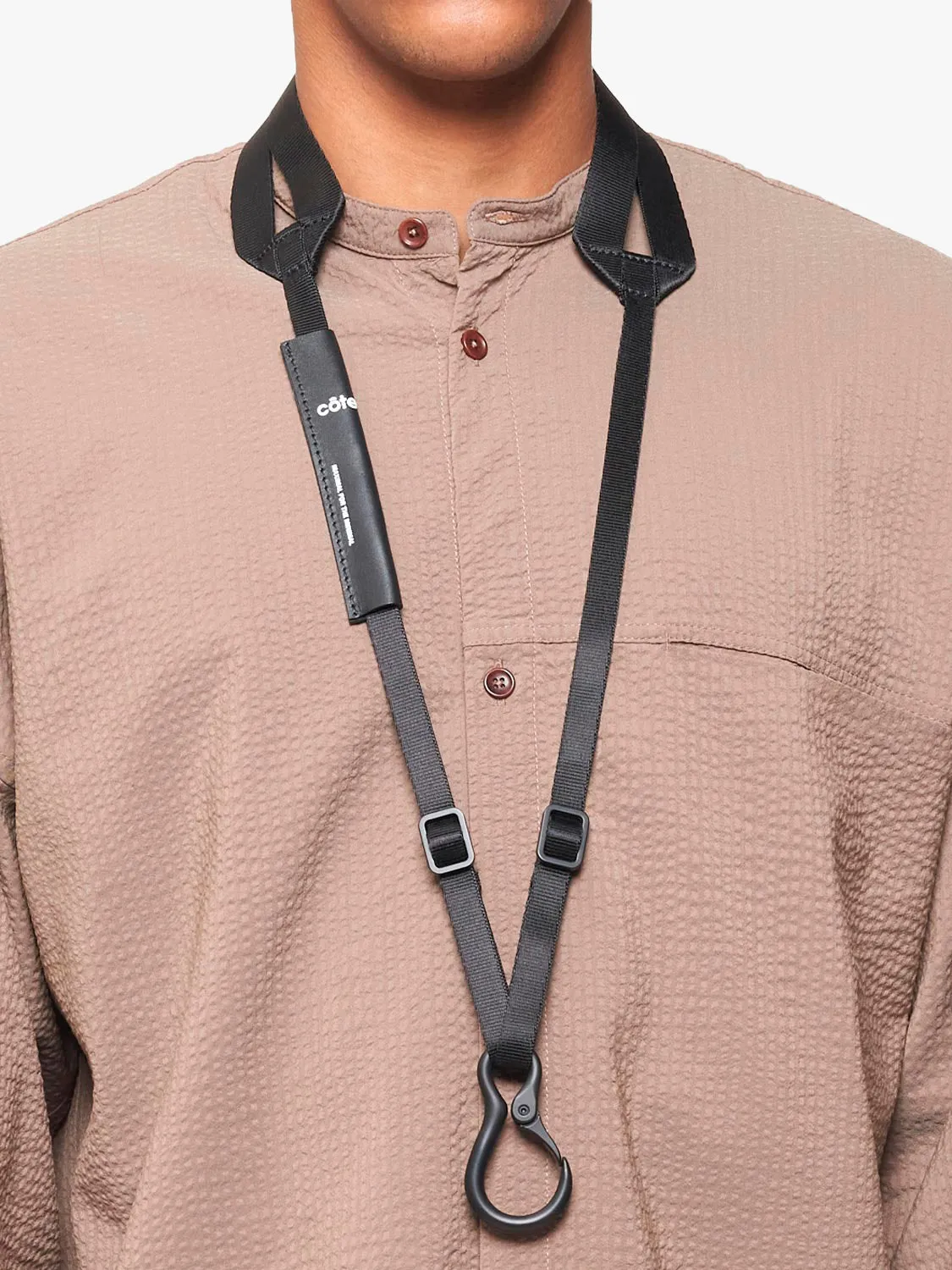 côte&ciel Lanyard nøglesnor sort zink